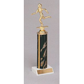 Spectrum Series Lightning Black & Gold Trophy on Column (13")